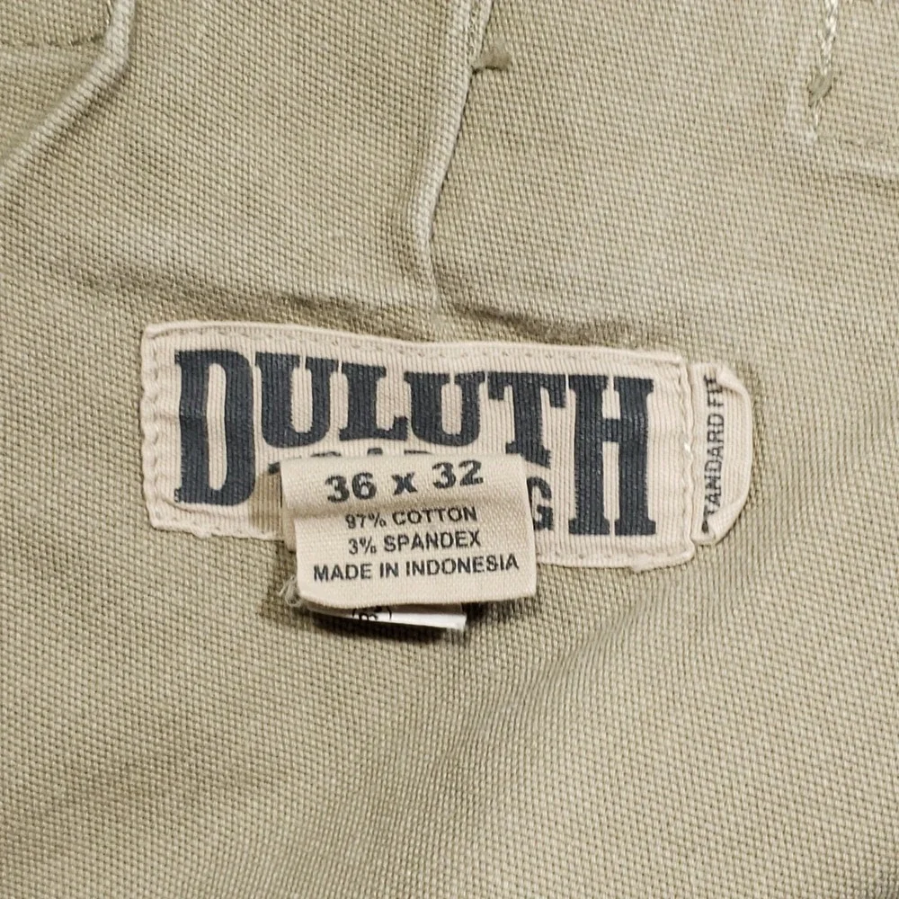 Duluth Trading Co Cargo Pants Mens 36x32 Tan Flex Fire Hose Workwear Trousers
